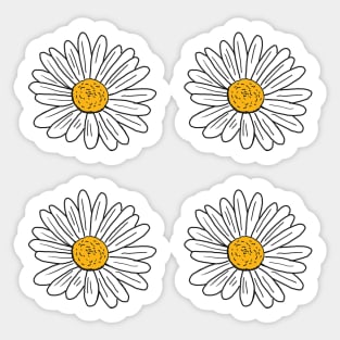 White Daisy Doodle Pack Sticker